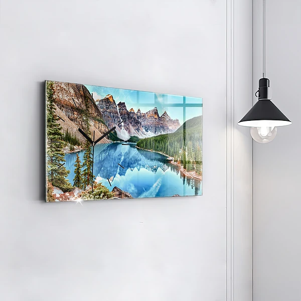Horizontale Uhr mit motiv Bergige Landschaft