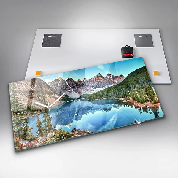 Horizontale Uhr mit motiv Bergige Landschaft