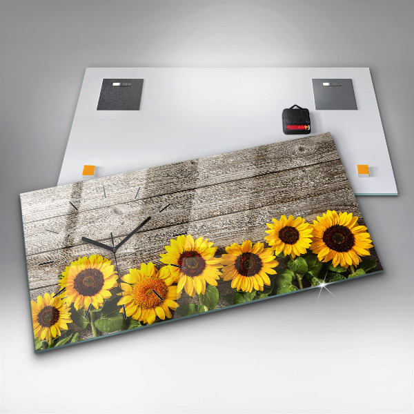 Horizontale Uhr mit motiv Sonnenblumen