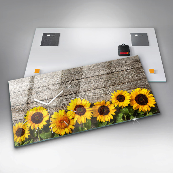 Horizontale Uhr mit motiv Sonnenblumen