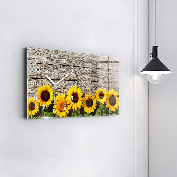 Horizontale Uhr mit motiv Sonnenblumen