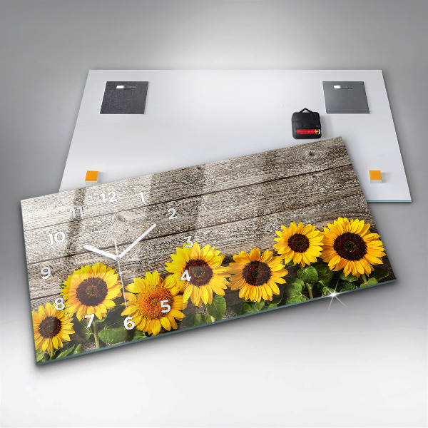 Horizontale Uhr mit motiv Sonnenblumen