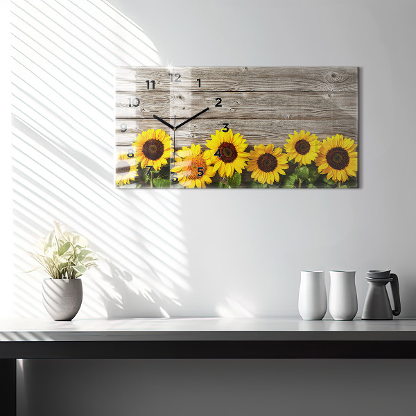 Horizontale Uhr mit motiv Sonnenblumen