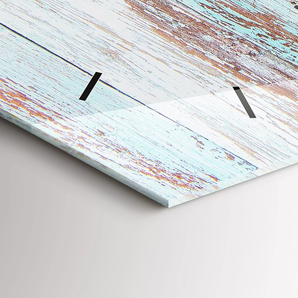 Horizontale Uhr Pastell Holz