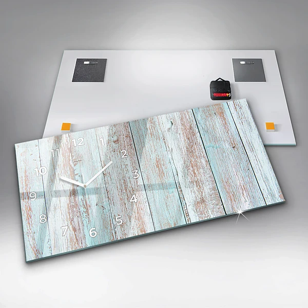 Horizontale Uhr Pastell Holz