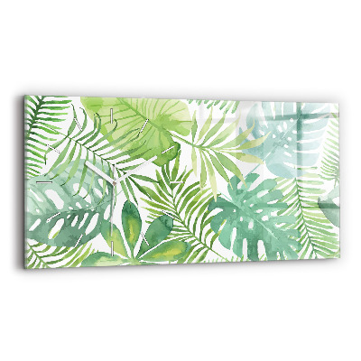 Horizontale Uhr Grüne Blätter