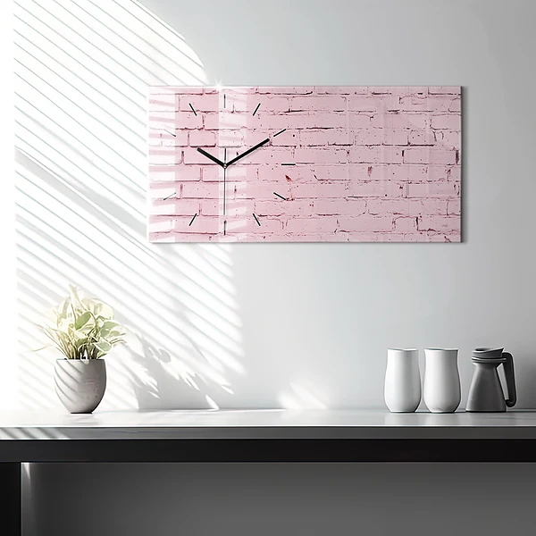 Horizontale Uhr mit motiv Backsteinmauer