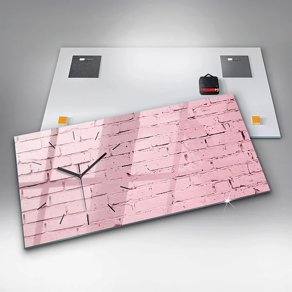 Horizontale Uhr mit motiv Backsteinmauer