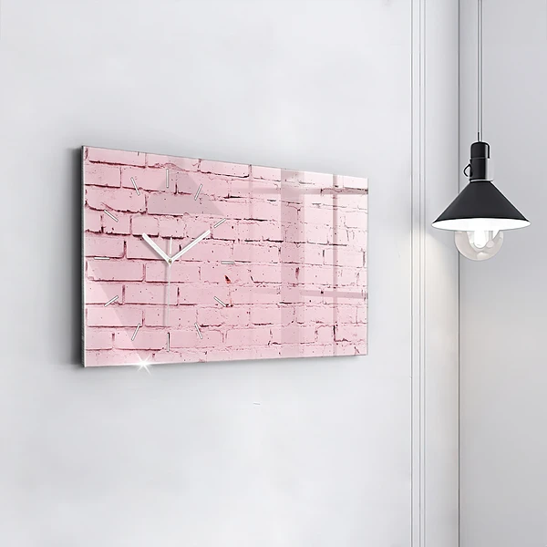Horizontale Uhr mit motiv Backsteinmauer