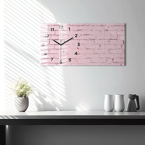 Horizontale Uhr mit motiv Backsteinmauer