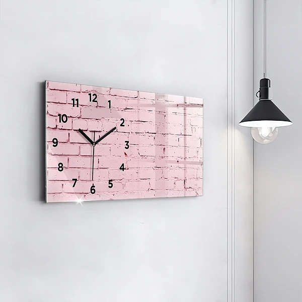 Horizontale Uhr mit motiv Backsteinmauer