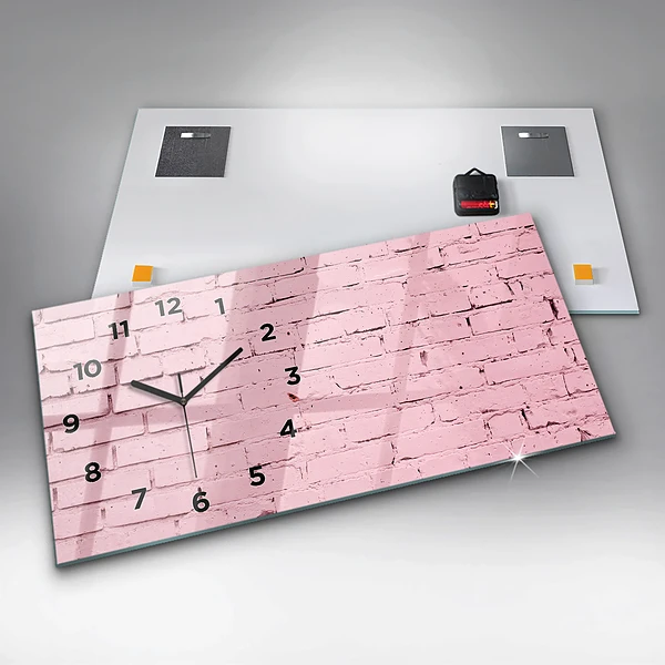 Horizontale Uhr mit motiv Backsteinmauer