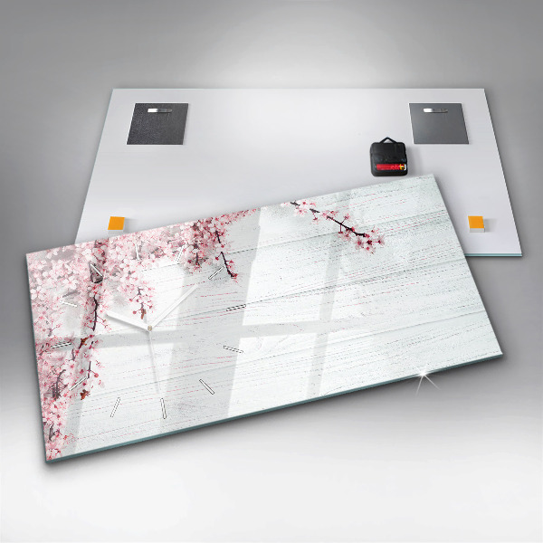 Horizontale Uhr mit motiv Frühlingsblumen