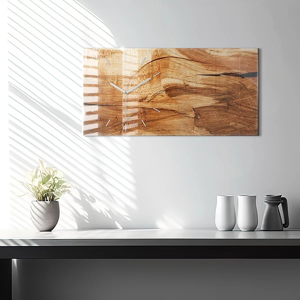 Horizontale Uhr Holztextur