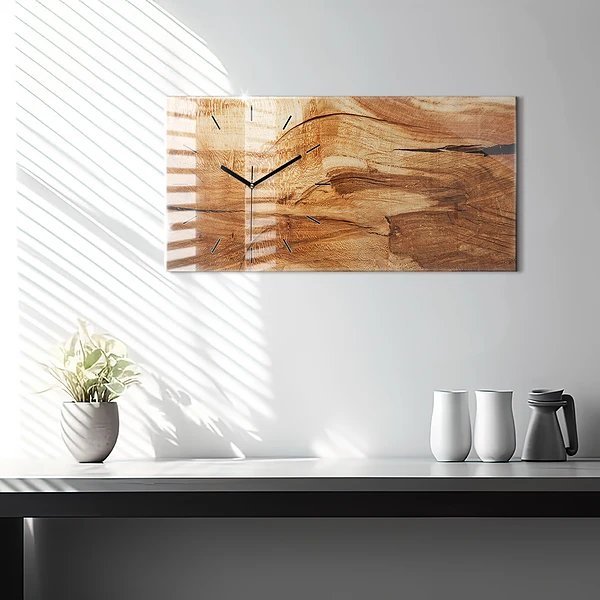 Horizontale Uhr Holztextur