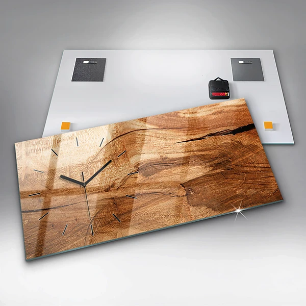 Horizontale Uhr Holztextur