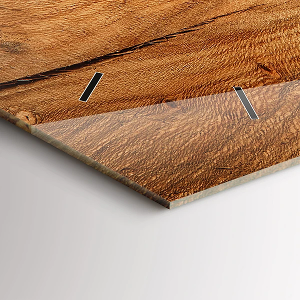 Horizontale Uhr Holztextur