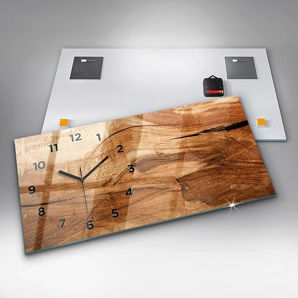 Horizontale Uhr Holztextur