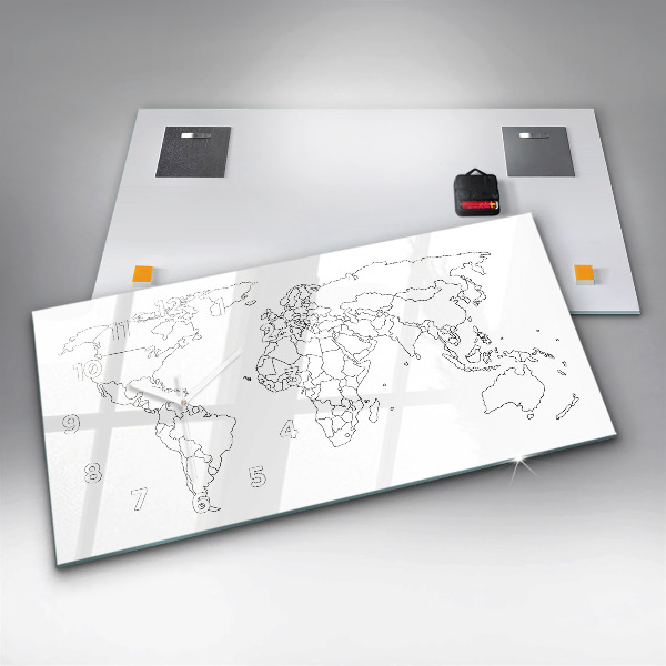 Horizontale Uhr Konturierte Weltkarte