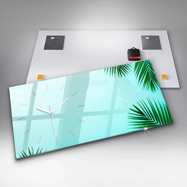 Horizontale Uhr mit motiv Palmenblätter