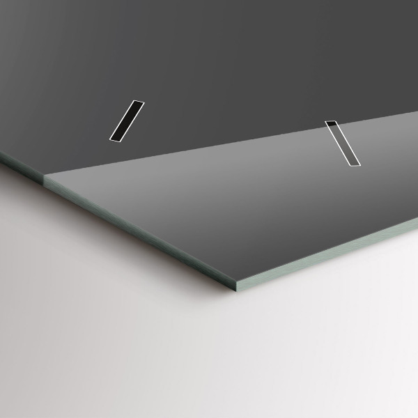 Horizontale Uhr mit motiv Farbe Grau