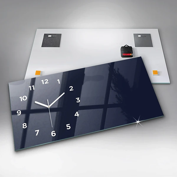 Horizontale Uhr mit motiv Farbe dunkelblau