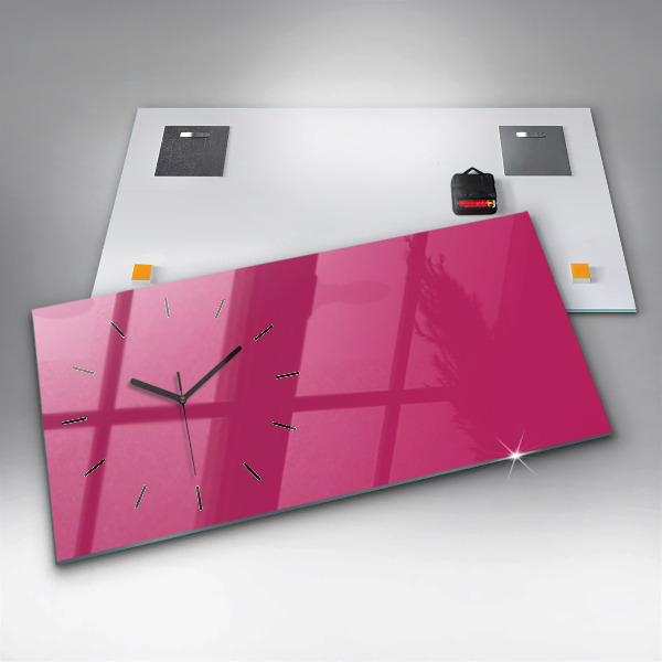 Horizontale Uhr mit motiv Farbe kräftiges Rosa