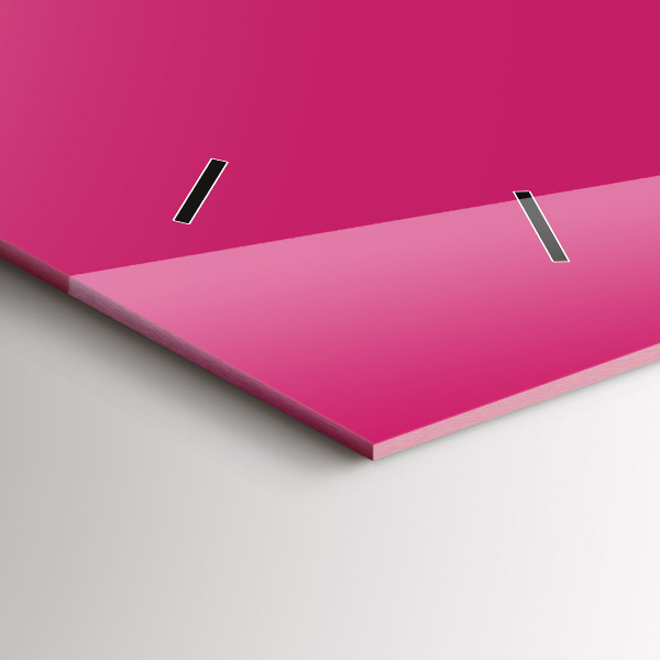 Horizontale Uhr mit motiv Farbe kräftiges Rosa