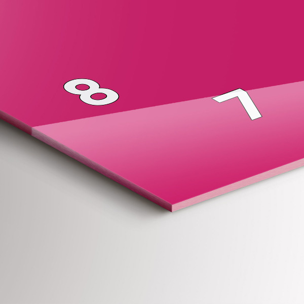 Horizontale Uhr mit motiv Farbe kräftiges Rosa