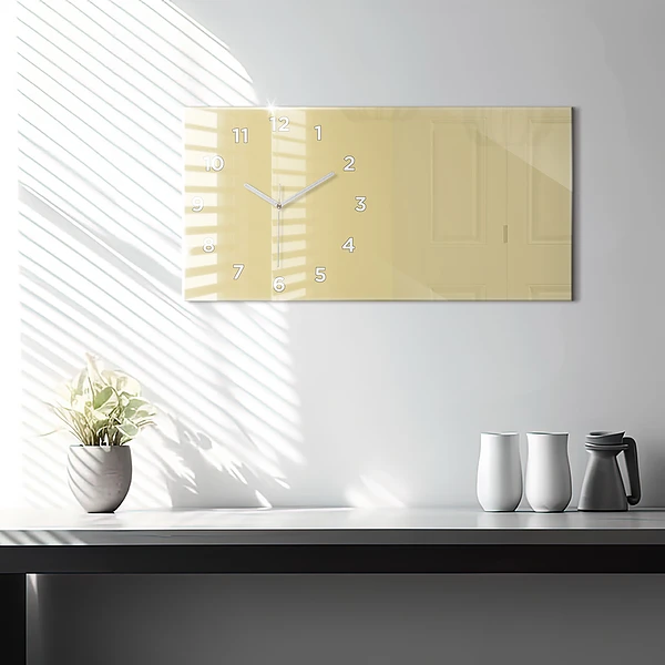 Horizontale Uhr mit motiv Farbe cremefarben
