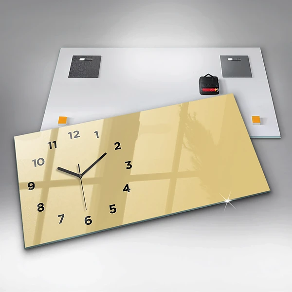 Horizontale Uhr mit motiv Farbe cremefarben