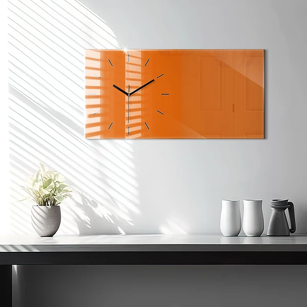 Horizontale Uhr mit motiv Farbe orange