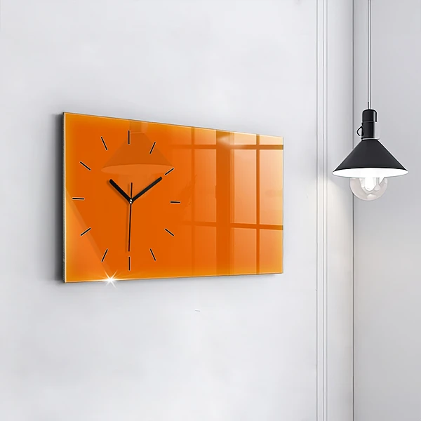 Horizontale Uhr mit motiv Farbe orange