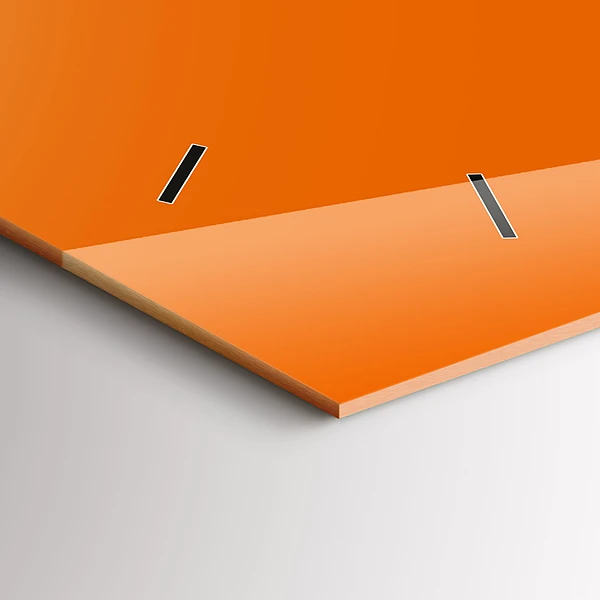 Horizontale Uhr mit motiv Farbe orange