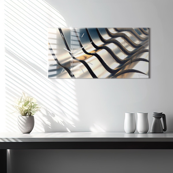 Horizontale Uhr mit motiv Silbernes Muster