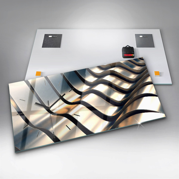 Horizontale Uhr mit motiv Silbernes Muster