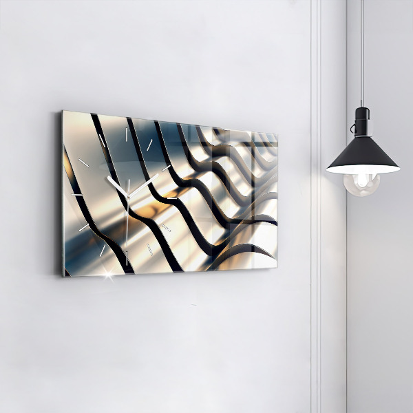 Horizontale Uhr mit motiv Silbernes Muster