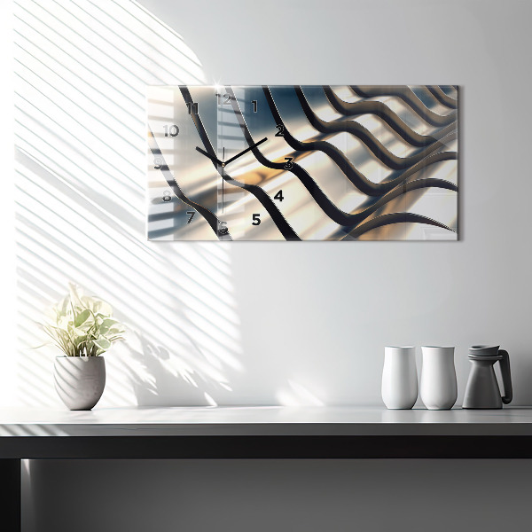 Horizontale Uhr mit motiv Silbernes Muster