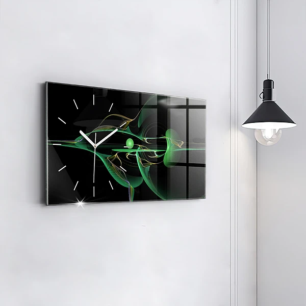 Horizontale Uhr Grüne Abstraktion