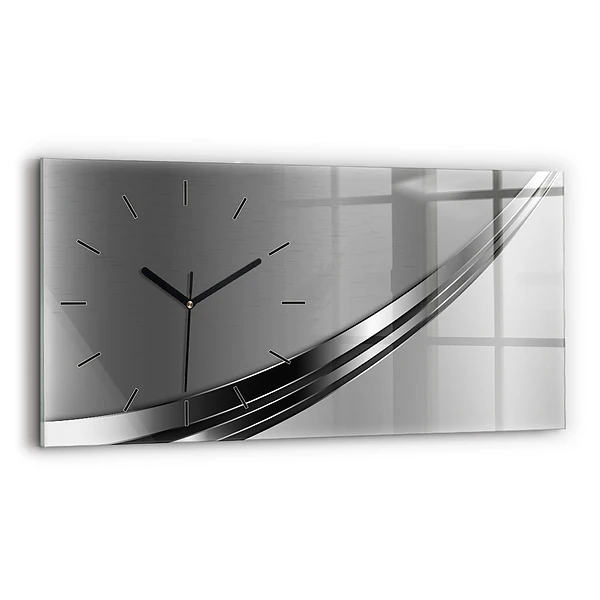 Horizontale Uhr Silberne Linien