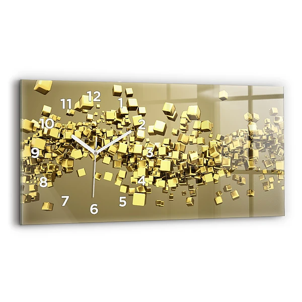 Horizontale Uhr mit motiv Goldene Quadrate