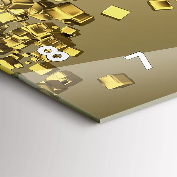 Horizontale Uhr mit motiv Goldene Quadrate