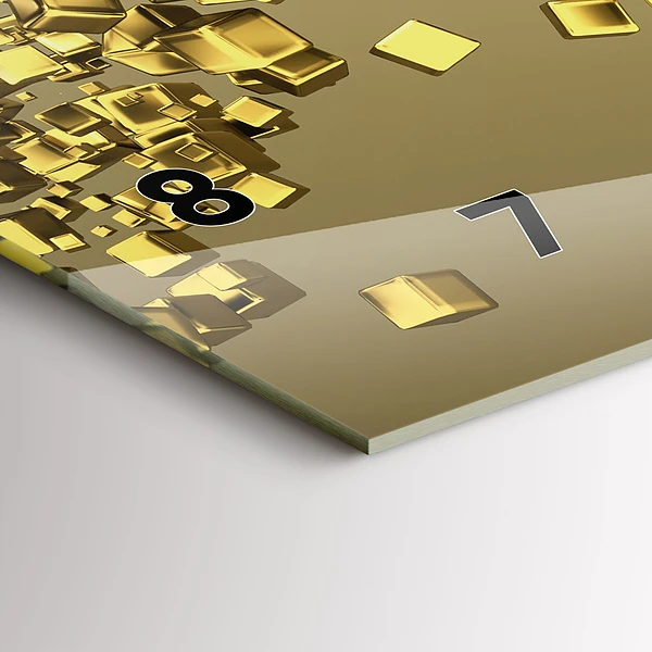 Horizontale Uhr mit motiv Goldene Quadrate