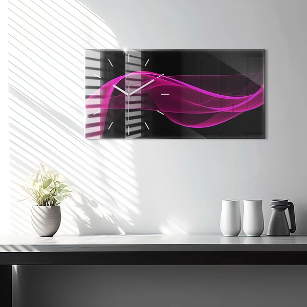 Horizontale Uhr mit motiv Rosa Abstraktion
