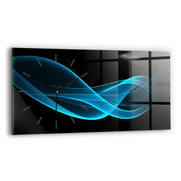 Horizontale Uhr Blaue Abstraktion