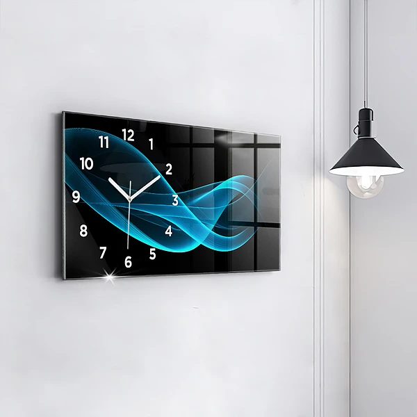 Horizontale Uhr Blaue Abstraktion