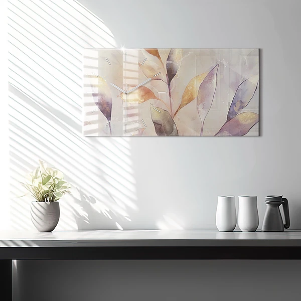 Horizontale Uhr mit motiv Abstrakte Boho-Blätter