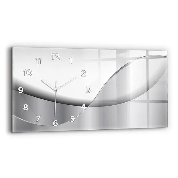 Horizontale Uhr Silberne Abstraktion