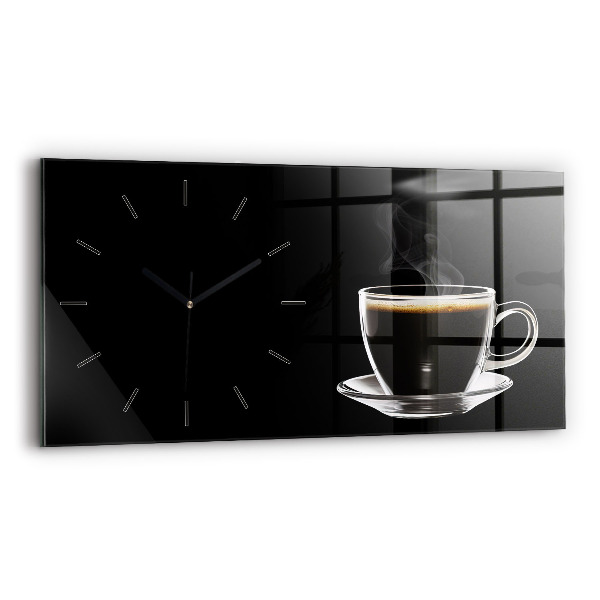 Horizontale Uhr mit motiv Schwarzer Kaffee