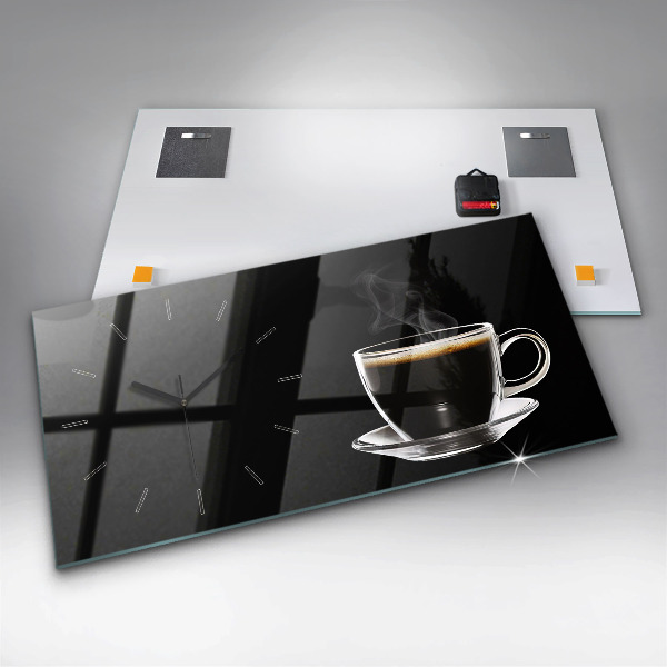 Horizontale Uhr mit motiv Schwarzer Kaffee